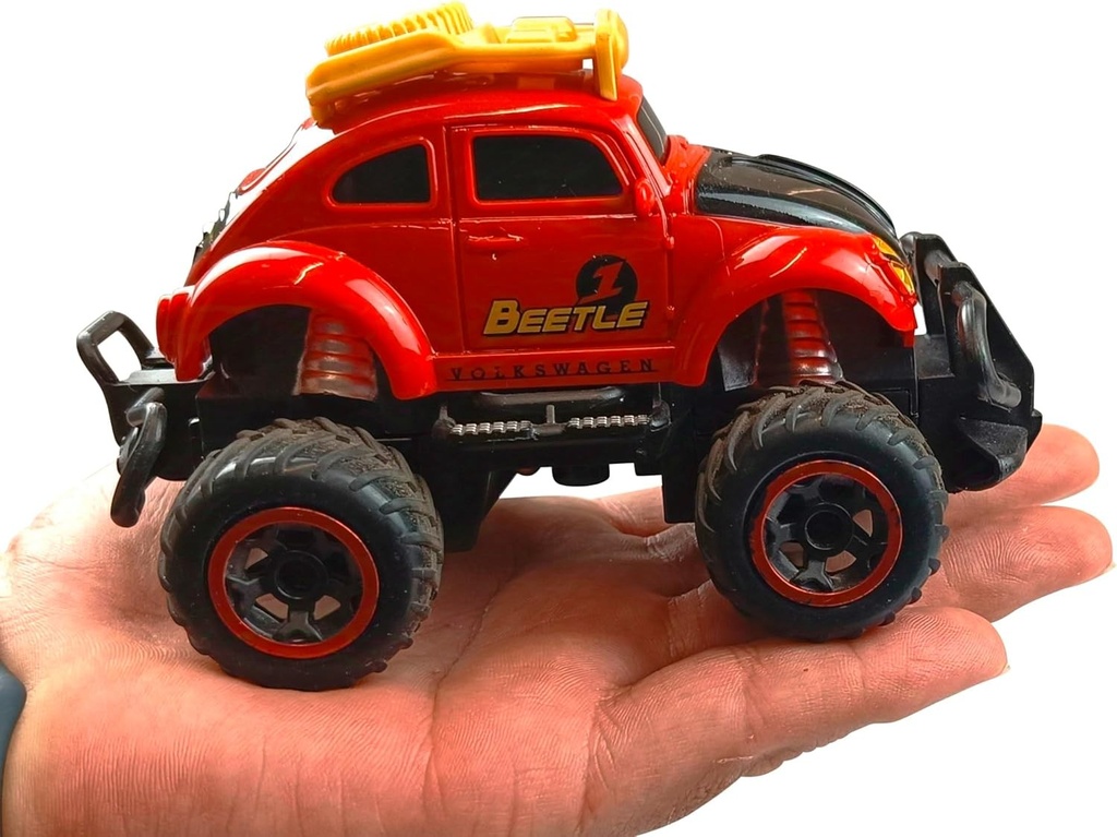 Carson 500404318 1:32 VW Beetle Rally 2.4GHz RTR Rot - Ferngesteuertes Auto Fahrzeug Fahrzeit 60 Min RC Auto Für Kinder Spielzeug Für Kinder Remo