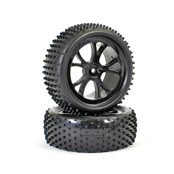 FTX VANTAGE FRONT BUGGY TYRE MOUNTED ON WHEELS (PR) - BLACK - FTX6300B