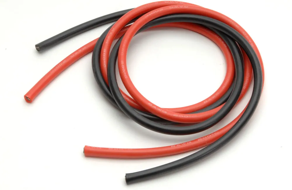 [O-KMW08G1M] 8AWG Silicone Wire 1m (R&B)
