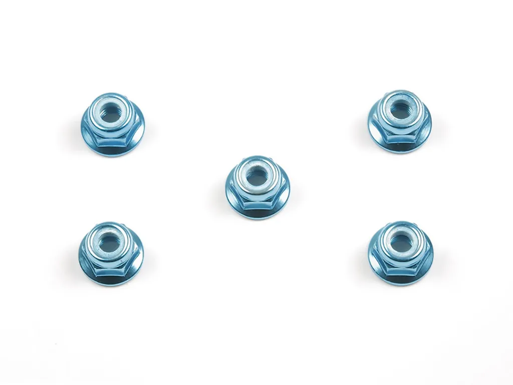 Tamiya - 4mm Anodized Flange Lock Nut Blue