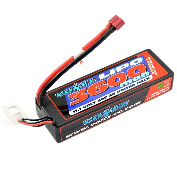 Voltz 3600mAh RC Car LiPo Battery 3S 11.1V 40C Hard Case