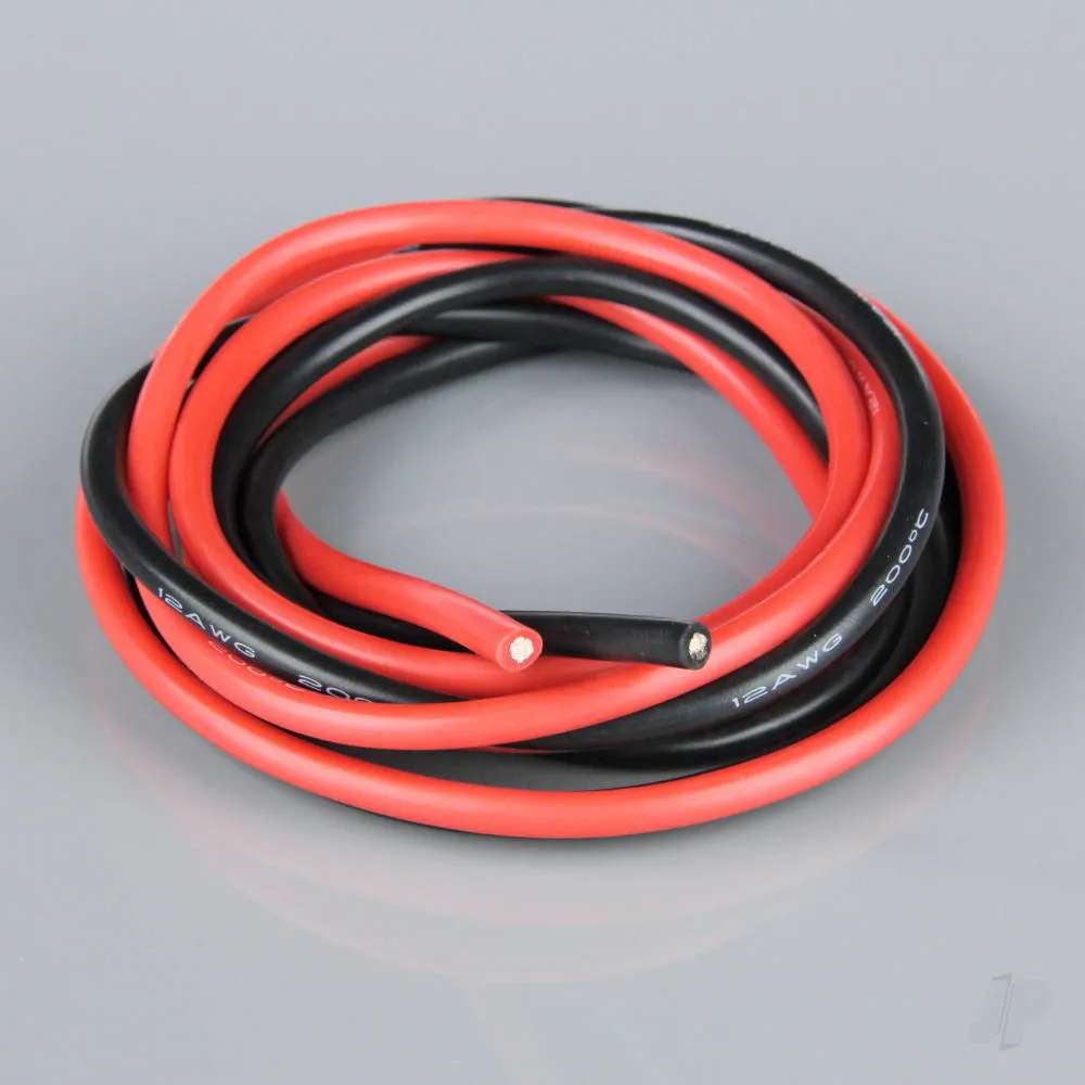 Silicone wire 12awg 680strand 4ft/1.2m red-black